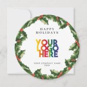 Holiday Corporate Business Logo Christmas Wreath (正面)