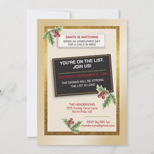 Holiday Crimes Unit – Reindeer Repeat Offender 招待状 (裏面)