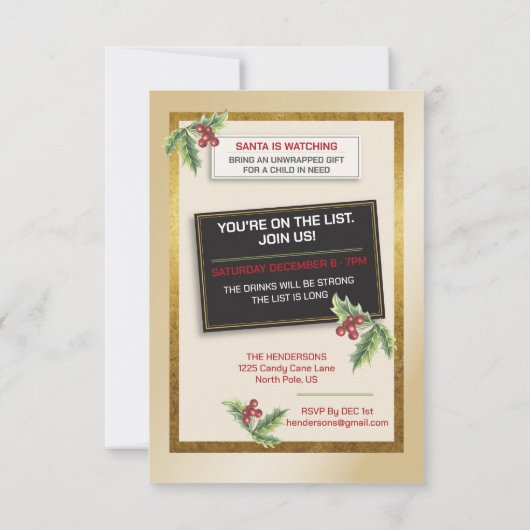 Holiday Crimes Unit – Reindeer Repeat Offender 招待状 (裏面)