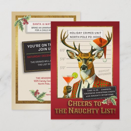 Holiday Crimes Unit – Reindeer Repeat Offender 招待状 (正面/裏面)