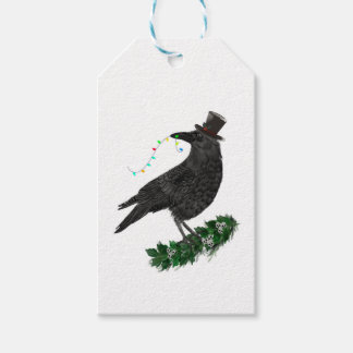 Holiday Crow with Top Hat ギフトタグ