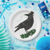 Holiday Crow with Top Hat ペーパープレート (パーティー)