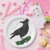 Holiday Crow with Top Hat ペーパープレート (パーティー)