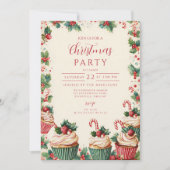 Holiday Cupcake Cheer Christmas 招待状 (正面)