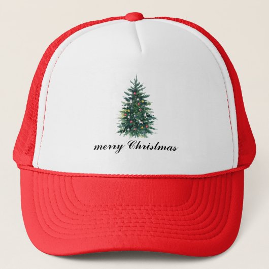 Holiday Custom Christmas Tree Mark Trucker Hat キャップ (正面)