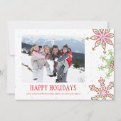 Holiday Cute Snowflake お洒落 1カラフル写真 シーズンカード (正面)