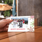 Holiday Cute Snowflake お洒落 1カラフル写真 シーズンポストカード