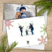 Holiday Cute Snowflake お洒落 2カラフル Photo シーズンカード