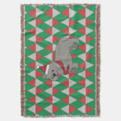Holiday Diamonds Dog スローブランケット (正面縦)