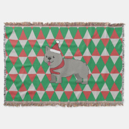 Holiday Diamonds Dog スローブランケット