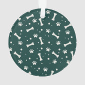 Holiday Dog Bone & Pawprintペットフォパーソナライズされたト オーナメント (裏面)