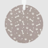 Holiday Dog Bone & Pawprintペットフォパーソナライズされたト オーナメント (裏面)