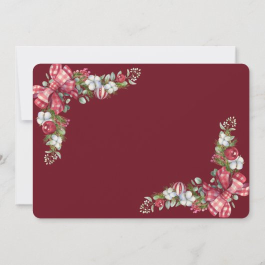 Holiday Drink Santa Hat Branches Christmas 招待状 (裏面)