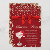 Holiday Drink Santa Hat Stars Company Christmas 招待状 (正面/裏面)
