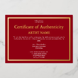 Holiday Editionホイル真正性証明書 箔シーズンカード