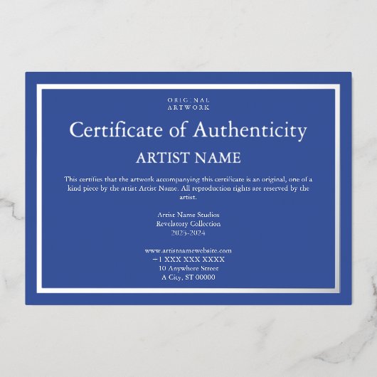 Holiday Editionホイル真正性証明書 箔シーズンカード (正面)