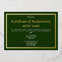 Holiday Editionホイル真正性証明書 箔シーズンカード