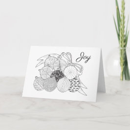 Holiday Elegance – Black & White Ornament Card サンキューカード