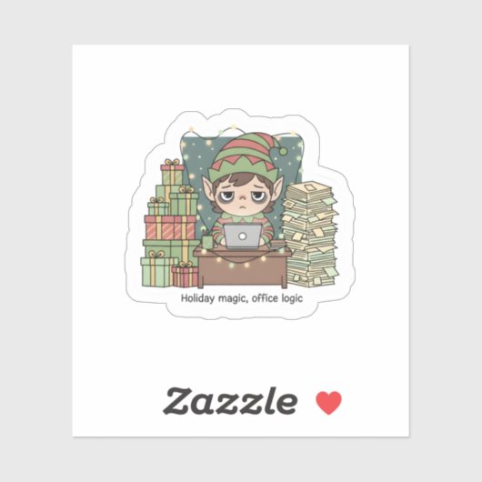 Holiday Elf Workload – Funny Christmas Sticker シール (シート)