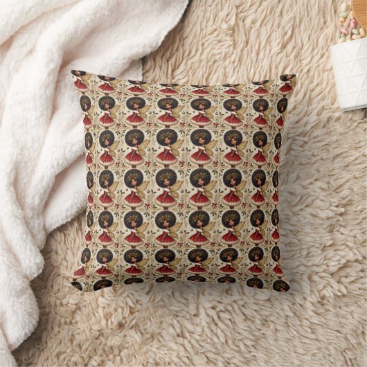 Holiday Fairy of Joy Throw Pillow クッション (ブランケット)