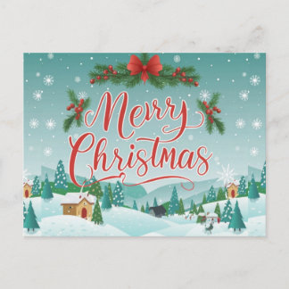 Holiday Festive Merry Christmas ポストカード