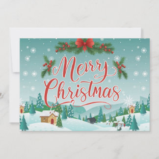 Holiday Festive Merry Christmas 招待状