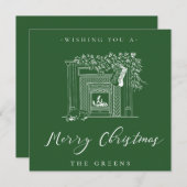 Holiday Fireplace Christmas Card シーズンカード (正面/裏面)