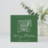 Holiday Fireplace Christmas Card シーズンカード (スタンド正面)