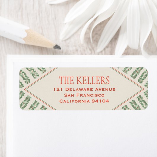 Holiday Foliage Quadrant Ivory and Green ラベル (インサイチュ)