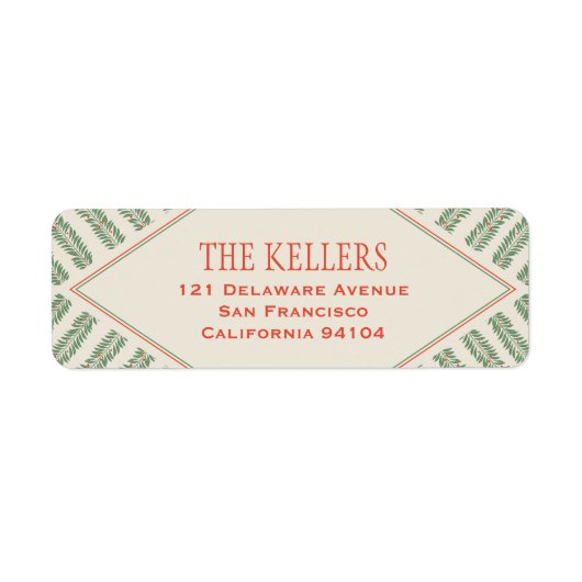 Holiday Foliage Quadrant Ivory and Green ラベル (正面)