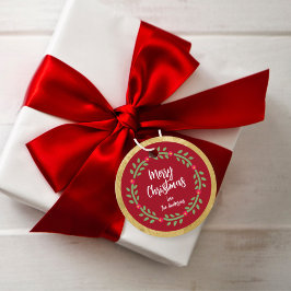 Holiday Folk Wreath Gift Favor Tags フェイバータグ