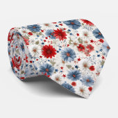 Holiday - Fourth of July Patriotic Floral Necktie ネクタイ (ロール)