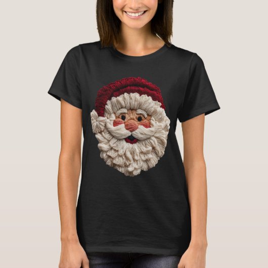 Holiday Fun - Faux Yarn Santa Tシャツ (正面)