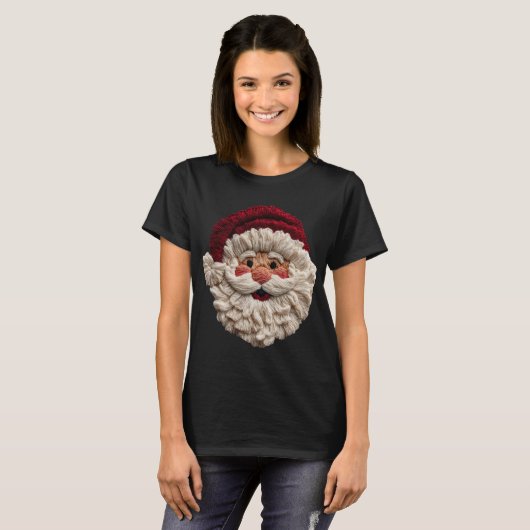 Holiday Fun - Faux Yarn Santa  Tシャツ (正面フル)