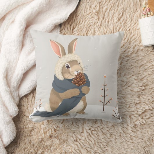 Holiday fun rabbit style winter wonder クッション (ブランケット)