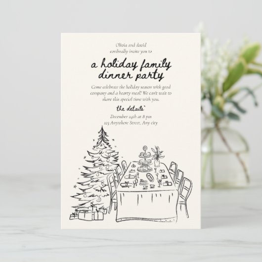 Holiday Gathering Christmas Party Dinner 招待状 (スタンド正面)