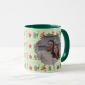 Holiday Gift Photo Mug, Santa小妖精や小人Christmas Photo マグカップ (正面右)