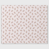 Holiday Gingerbread Man pink ラッピングペーパー (フラット)