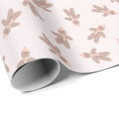 Holiday Gingerbread Man pink ラッピングペーパー (ロールコーナー)