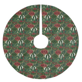 Holiday glass balls Dark Green Tree Skirt ブラッシュドポリエステルツリースカート
