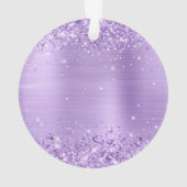 Holiday Glittery Lavender Faux Foil Business Logo オーナメント (裏面)