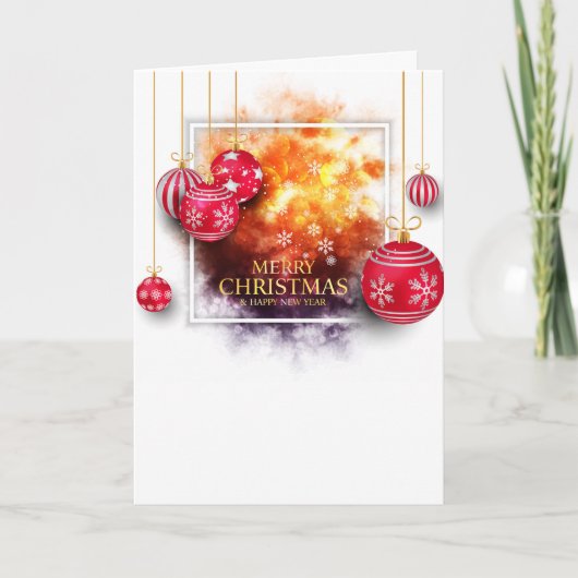 Holiday Glow Business Greeting Card カード (正面)