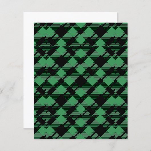 Holiday Green Checkered Pattern Scrapbook Paper (正面/裏面)
