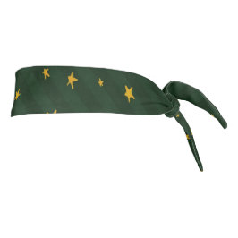 Holiday Green Yellow Star Stripe Christmas タイヘッドバンド