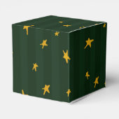 Holiday Green Yellow Star Stripe Christmas フェイバーボックス (裏面サイド)