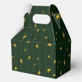 Holiday Green Yellow Star Stripe Christmas フェイバーボックス (正面)