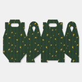 Holiday Green Yellow Star Stripe Christmas フェイバーボックス (見開き)