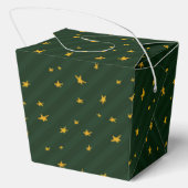 Holiday Green Yellow Star Stripe Christmas フェイバーボックス (裏面)