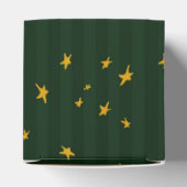 Holiday Green Yellow Star Stripe Christmas フェイバーボックス (上部)