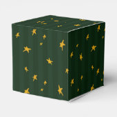 Holiday Green Yellow Star Stripe Christmas フェイバーボックス (裏面サイド)